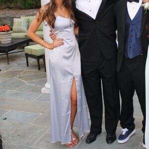 For Love & Lemons Slip Dress / Silver / XS